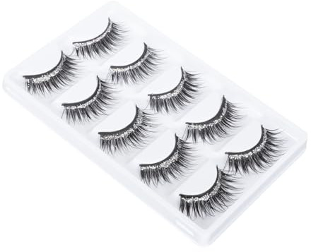 HAMPPLIES 5 paires Faux Cils Noirs pour Femmes Cils Artificiels Longs et Épais Accessoire Beauté pour Maquillage des Yeux Extension Naturelle Facile à Poser