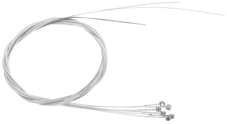 6 Silberne Gitarrensaiten für Akustikgitarre, Ersatzset | Metallausführung mit Silberbeschichtung, Leicht zu Wechseln, Zubehör für Musikinstrumente, 6 Stück