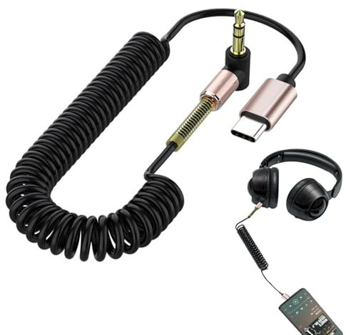 Genérico De Audio USB Retráctil - Adaptador Auxiliar a Macho De 3,5 Mm, De Audio Flexible | Ideal para Auriculares, Altavoz Estéreo para Automóvil Y Otros Dispositivos