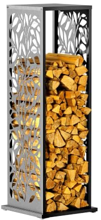 WESTMANN Kaminholzregal Luma Flow 38x38x112 cm Anthrazit Stahl wetterfest