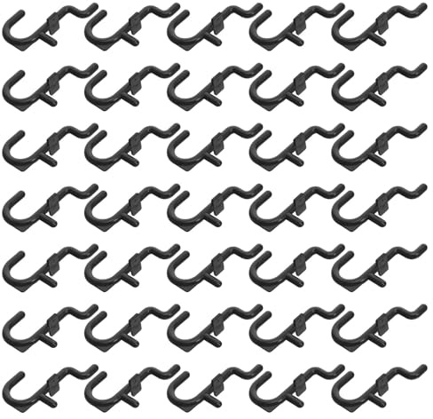 Healvian Ganci per Pannelli Forati Neri in Plastica Resistente Set da 100 Pezzi Organizzatori per Utensili da Parete per Cucina Garage e Officina Supporto Versatile per Attrezzi e