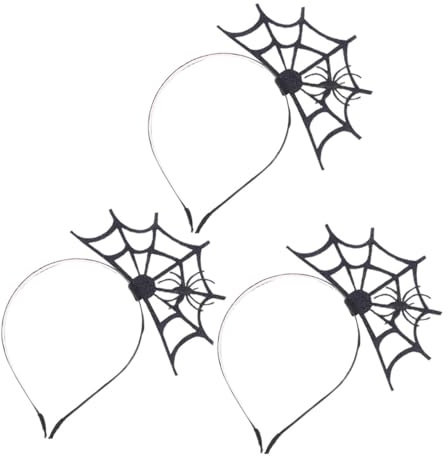 Mikinona 3stücke Spinnennetz-haarband Halloween Stirnband mit Netz-motiv für Party Kostüm Accessoire