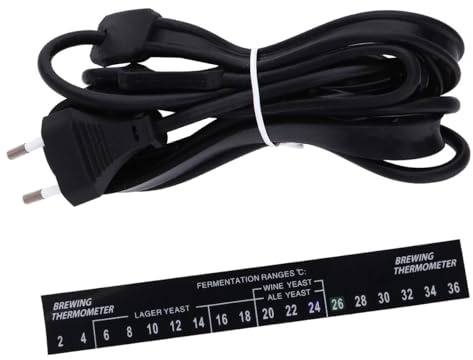 PAMINGONO Cinturón Calefactor Eléctrico de Silicona Negra para Fermentación Casera, Compatible Ac220-240v, Calentador para Cerveza, Vino y Kombucha, Accesorio para Fermentadores y Garrafas
