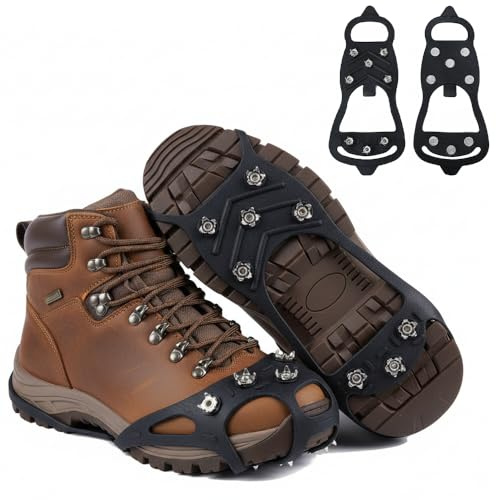 Spikes für Schuhe Winter, 2026 Neu Klampen Schuhe Spikes mit 8 Stahlzähnen, Spikes Schuhe Schuhkrallen, Anti Rutsch Schuhkralle, Schuhspikes zum Überziehen für Wanderschuhe Outdoor Laufen