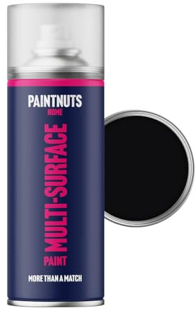 Paintnuts Black (RAL-9005) Rapid Dry Metal Paint, Matt Finish 400ml Aerosol