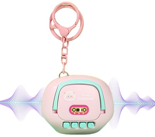 Voice Recorder Keychain – Audio Cartoon Keychain Recorder, Mini Secret Recording Device, Portable Spy Gadget, Lecture Meeting Dictation Notes, For College Office Car Phone Call Recording