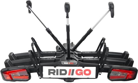 RIDIGO Giro Elite 3 Fahrradträger aus Stahl, Schwarz, Heckträger für 3 Fahrräder, E-Bike kompatibel, mit Diebstahlsicherung, Hohe Stabilität und Sicherer Transport