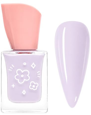Light Purple Nail Polish - Lilac Nail Polish - Vegan Nail Varnish Quick Dry - Breathable Nail Varnish Long Lasting - Chip Resistant No UV Light Needed for Women Nail Art