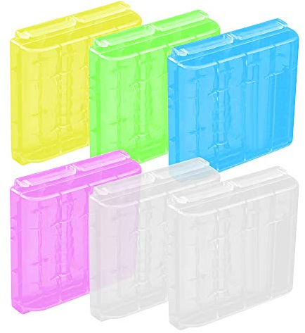 YQBoîte à Piles en Plastique,Boîte de Rangement pour Piles Rechargeables boitier Batterie accu Case Box étuis 4X AAA/AA (6pcs)