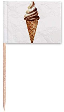 Marron Chocolate dulce patrón de helado de palillo de dientes banderas marcador para decoración de fiesta
