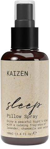 Kaizen® Parfum d'Ambiance et Brume d'Oreiller Lavande & Camomille - 4 Huiles Essentielles Relaxantes 100% Pures & Naturelles - Deep Sleep Pillow Spray - Brume Oreiller Sommeil et Détente, 100ml