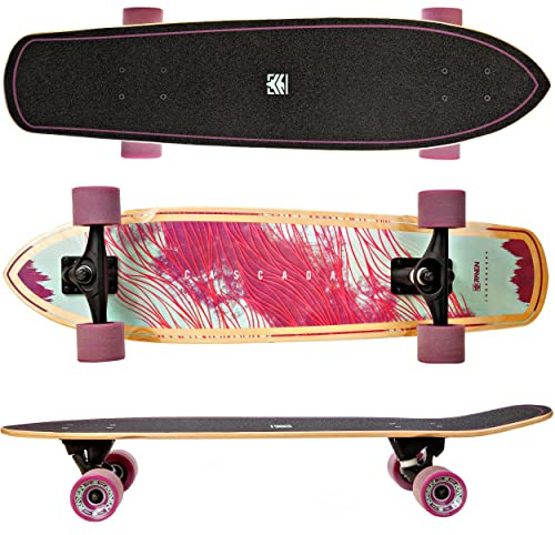 RAVEN Longboard Skateboard per bambini adulti ragazzi ragazze | truck in alluminio | ruote in PU | cuscinetti a sfera Abec-9 Chrome | (Cascada)