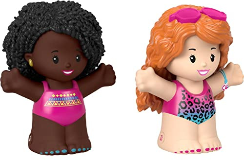 Fisher-Price Little People Toddler Toys Barbie Swimming Figure Set with 2 Characters for Preschool Pretend Play Kids Ages 18+ Months