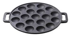 SKOTTSBERG Gusseisen Poffertjespfanne - Ø 24 cm – Vorgebrannt & PFAS-frei, Robust & Hitzebeständig - für Induktion, Gas, Ceran, Ofen & Grill - mit Antihaftbeschichtung