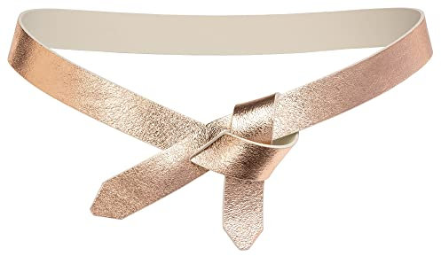Caspar GU327 Damen Leder Taillengürtel, Gürtelgröße:80 [für Körperumfang 76-80 cm], Farbe:roségold