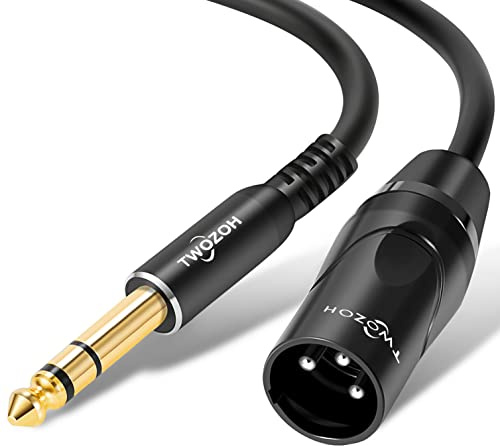 Twozoh XLR auf Klinke 6,3 2M, XLR Stecker auf TRS 6,35 mm Stereo Gitarrenkabel (Profesional/Hifi)
