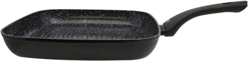ELO 59558 Grillpfanne 28x28cm PURE BELUGO innen mit keramischer Beschichtung, geeignet für alle Herdarten, Aluminium, Schwarz