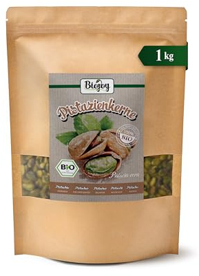 Biojoy Pistachos Pelados Ecológicos (1 kg), crudos y enteros, sin sal