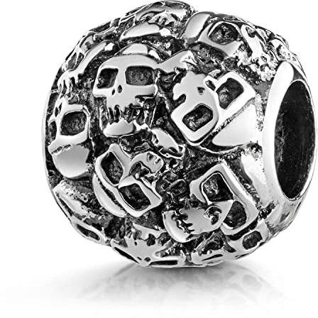 MATERIA by Matthias Wagner 1705 Pendentif tête de mort en argent 925 pour femme, Argent