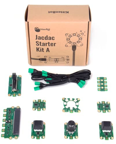 KittenBot Jacdac Starter-Set A mit Jacdapter für Micro:Bit V2, Connect und Code Elektronik sofort, für Microsoft Makecode Arcade (ohne Micro: Bit)
