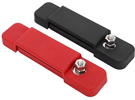 Strom Verteilungs Block 12 Weg 12V 180A Marine Batterie Busbar Terminal Block mit 32 Stück Terminal für Boots Fahrzeug | Vernickelter Messingbus, Schutzabdeckung, 32 Terminal-Teile, für Boot und Fahrzeug