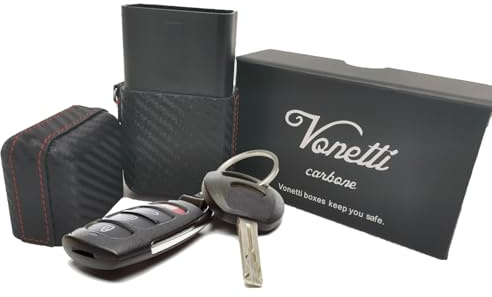 VONETTI Carbone Faraday Box for Car Keys- Anti-Theft Car Key Signal Blocking Pouch, RFID Keyless Entry Key Fob Protector & Blocker Blocking Cages- Car Accessories Gift for Men and Women