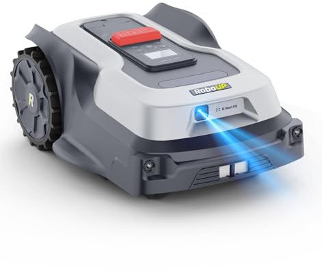 RoboUP T600 Mähroboter-Virtuelle Grenze, Intelligente Hindernisvermeidung, Routenplanung (Gardengröße bis 600qm)