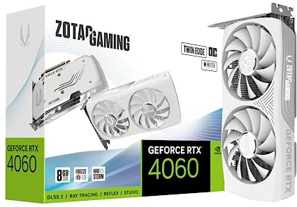 Zotac Gaming GeForce RTX 4060 8GB Twin Edge OC White Edition DLSS 3 8GB GDDR6 128-bit 17 Gbps PCIE 4.0 Compact Gaming Graphics Card, ZT-D40600Q-10M
