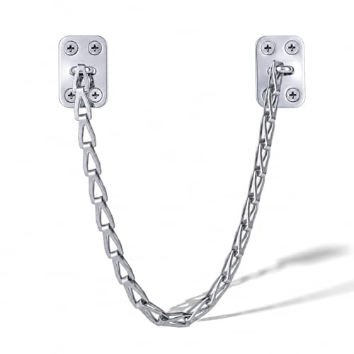 MEGA Handles - Transom Door Chain 12 I Transom Door Lock I Window Locks I Door Chain Lock I Heavy Duty Design I Fits All Standard Door and Window Sizes - Polished Chrome | Door and Window Restraint, Cabinet Door Stopper, Chest Lid Support, Trunk Hardware, Screws Included, Furniture Chain