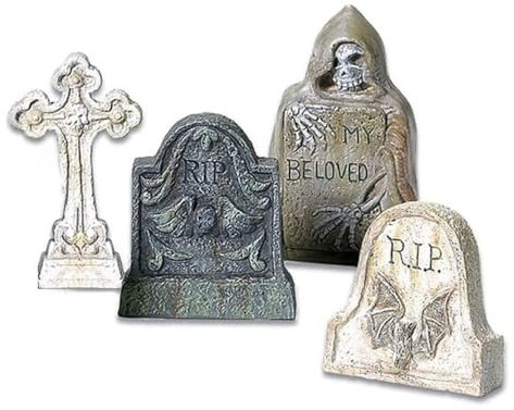 awakentti 4 pezzi Spooky My Beloved Rip lapidi a forma di croce, pietre tombali di Halloween, ideali per case infestate, oggetti di scena teatrali, arte del prato