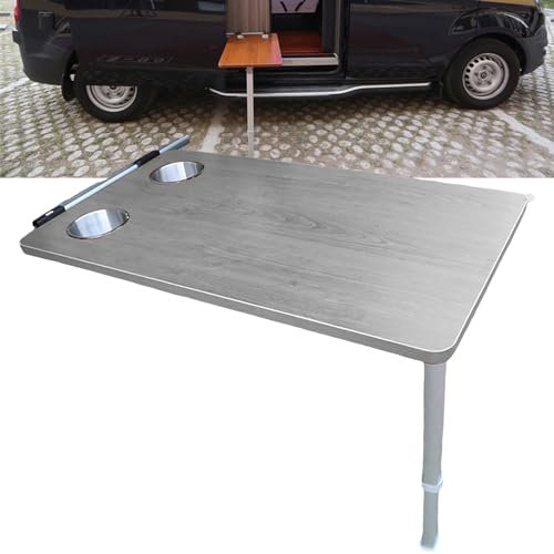aallwwsso Campers Dinette Booths mit Upgrade ausziehbarem Tischbein, seitlich hängender Klapptisch für Boote, Caravans, Vans, 79×39cm,Grey