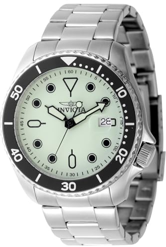 Invicta Pro Diver 47305 Herren Uhr - Wasserdicht - Analog - Quarzuhrwerk - Edelstahl mit grünen zifferblat - 46mm