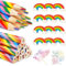 24 Stück Regenbogen Schreibwaren Set,12 Stück Buntstifte Kinder +12 Kunststoff Radiergummi Regenbogen, 4-in-1 Farbstifte Regenbogenstift Weicher 2B Radiergummis für Kreatives Zeichnen und Schreiben