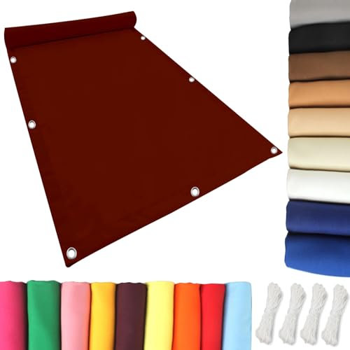 Vela Ombreggiante Parasole 1.8 x 5 m Telo Tenda da Sole a Vela, Rete di Protezione Uv, Telo Ombreggiante Idrorepellente, Ombra, Protezione UV per Tenda Amache Picnic Spiaggia, Rosso Ruggine