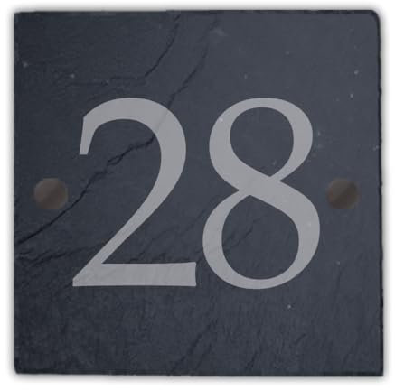 Plaque en ardoise personnalisée avec numéro de porte de maison gravée au laser