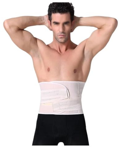 GOOPEEG Bauchweggürtel Stretch Hose Unteren Rücken Klammer Lenden Gürtel Haltung Corrector Unterstützung Lenden Dekompression Relief Herniated Bauchweg Mieder(Beige,XL)