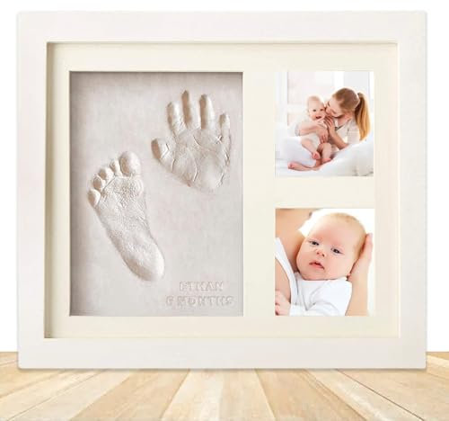 Baby Handabdruck und Fußabdruck Set: Gipsabdruck Baby Hand und Fuß für Neugeborene, Baby Fussabdruck Set, Handabdruck Baby Bilderrahmen Fußabdruck Baby Set Neugeborene, Baby Dusche Baby Abdruckset