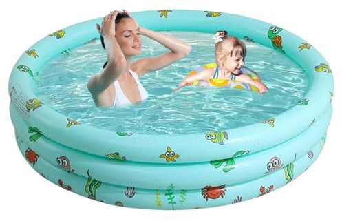 Piscina gonfiabile per bambini, Piscina gonfiabile per bambini,Piscina gonfiabile per bambini a 3 anelli - Piscina gonfiabile rotonda per bambini Gonfiabile per bambini in cortile estivo all'aperto 59