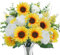 Zythrem Artificial Flowers Silk Fake Sunflower Bouquet Artificial Morning Glory Flowers Hyacinth Faux Flowers for Spring Wedding Home Table Centerpieces Flora Arrangement Indoor and Outdoor