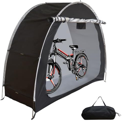 Bicycle Storage Tent Garden Bike Shelter Cover Shed Outdoor Black Moped Scooter Zipper Door Resistant UV Wheelchair Walker Rolator Mobility Lawnmower Protective Protector Large