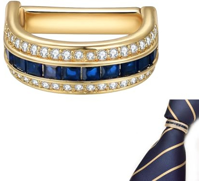 RunootPR Krawattennadel für Herren, goldfarben, silberfarben, Kristall, für normale Krawatten, Zirkonia, Krawattenverschluss, Business, Hochzeit, Krawatten, Halter, Clip, Schmuck, Geschenk mit Box