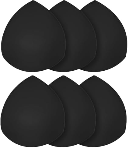 Inserti per Reggiseno, Imbottitura Reggiseno, 3 paia inserti estraibili per l'ingrandimento del seno, Imbottitura per Costume da Bagno Bikini, Coppe per Reggiseni Traspiranti Della Imbottitura, Nero