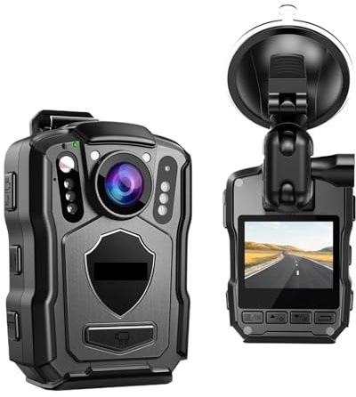QZCX Body Camera, M5 Police Body Cam GPS Recorder 1440P Body Mounted Cam 128G Bodycam Night Vision IP67 Dashcam 4200mAh Battery Body Camera(128GB with GPS)