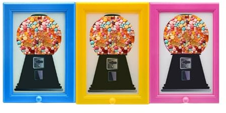Zenova Candy Dispenser Picture Frame, Handy Candy Dispenser Picture Hanging Candy Frame, Gumball Machine In A Frames, Wall Mounted Candys Dispensers for Kitchen,Office,Hallway,Gifts (3 Pack)
