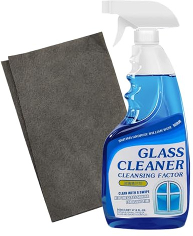 Glasreiniger, Glasreiniger Fenster, Fensterputzmittel, Glasreiniger Spray + Glasreinigungstuch, Scheibenreiniger Auto, Window Cleaner Spray, Geeignet Für Glas,Macht Glas Glänzend Und Makellos (500 ml)