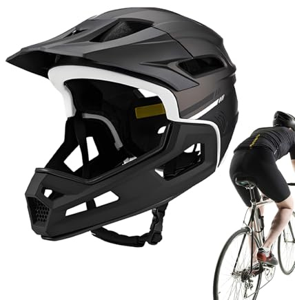 Tisujune Full Face Bicycle Helmet - Adult Mountain Bike Helmet Men Women | Shock Absorption Adjustable Cycling Protective Head Gear for Riders Professionals Beginners Adults Bikers