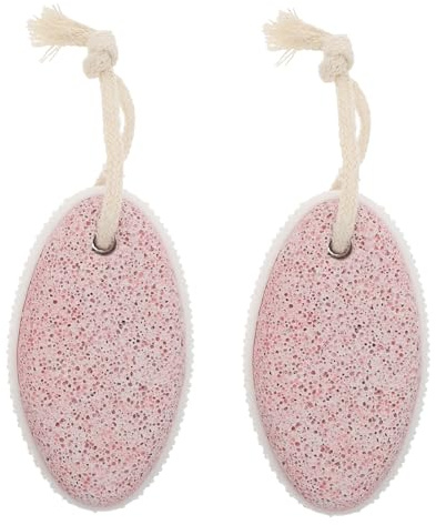 Gogogmee Pietra Pomice per Piedi Rosa 2 Pezzi Massaggio Plantare ed Esfoliante, per Bagno Piedi e Cura a Casa, Materiale Pietra Pomice