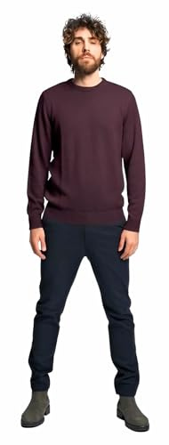 NAVY SAIL Maglione Uomo 100% LANA MERINO a Maniche Lunghe - Pullover - Maglione Uomo Invernale (IT, Testo, L, Regular, Regular, 25470 WINE)