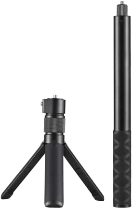 Perche à selfie extensible avec poignée rotative Trépied en alliage d'aluminium 1 4 pouces Vis de remplacement pour X4 X3 ONE X2 X RS R