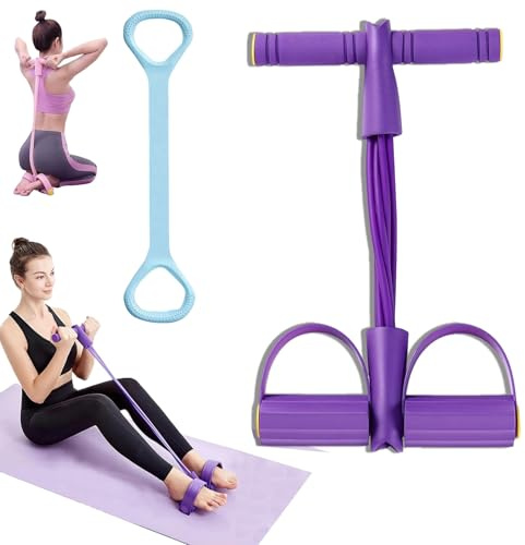 Cuerda tensora multifuncional para pedales de 4/6 tubos, bandas de resistencia con mango, banda de resistencia para abdominales, cintura, brazos, piernas, estiramiento y adelgazamiento